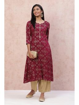 Rangriti - Phalsa Rayon A Line Kurta