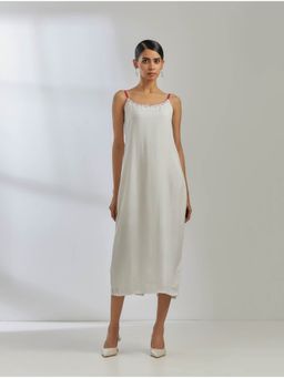 The Indian Cause - White Silk Strappy Dress