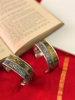 Niska - Silver and Gold Lakhi Stacked Cuffs (Pack of 2)