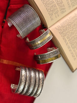 Niska - Silver and Gold Pallabi Stacked Cuffs (Pack of 4)