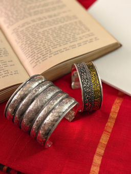 Niska - Darsala Silver and Gold Oxidised Cuffs (Pack of 2)