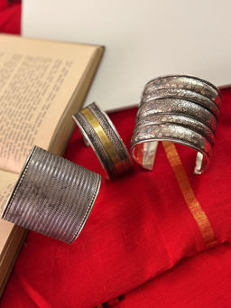 Niska - Silver Madri Stacked Cuffs (Pack of 3)