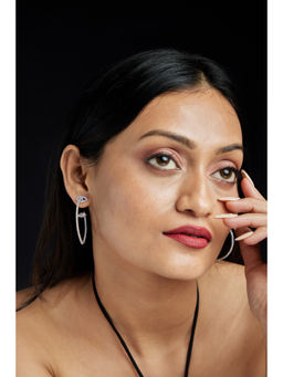 AMOSSH - 18K Gold Plated Anti Tarnish White Eye Earrings