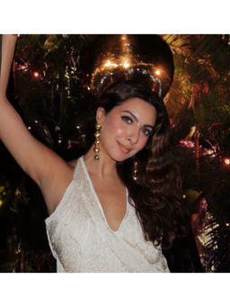 AMOSSH - 18K Gold Plated Anti Tarnish Long Heart Statement Earrings