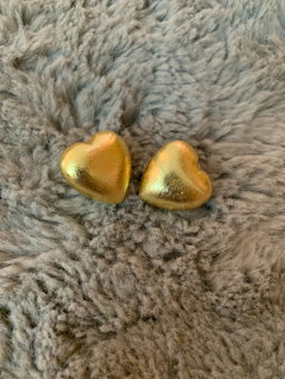 AMOSSH - Gold Anti Tarnish Chunky Heart Statement Earrings