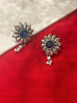 Niska - Blue Ziya Silver Earrings