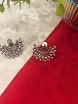 Niska - Black Jewel Mist Silver Earrings