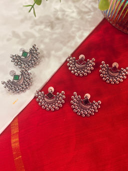 Niska - Multi-Color Chaya Silver Replica Earrings (Pack of 3)