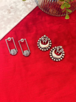 Niska - Silver Heritage Shine Earrings (Pack of 2)