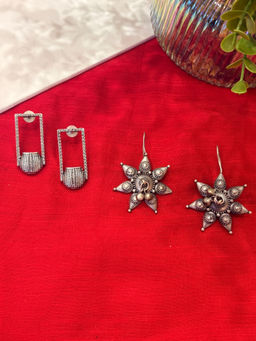 Niska - Silver Ocean Mist Earrings (Pack of 2)