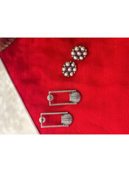 Niska - Silver Antique Aura Earrings (Pack of 2)