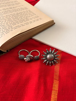 Niska - Kuwra Silver Oxidised Rings (Pack of 2)