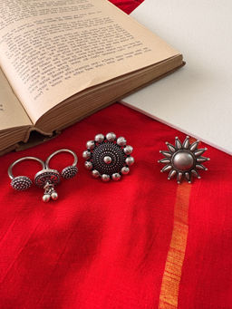 Niska - Silver Sita Ethnic Rings (Pack of 3)