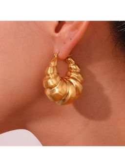 AMOSSH - 18K Gold Plated Anti Tarnish Chunky Hoops