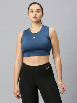 AESTHETIC NATION - Navy Blue Evo Crop Tank