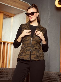 KASSUALLY - Camouflage Printed Single Breasted Notched Lapel Collar Jacket