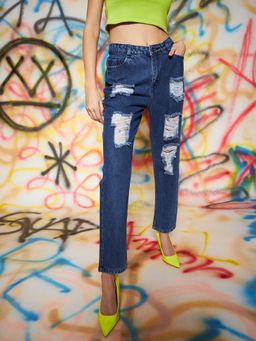 KASSUALLY - Blue Straight Rugged Denims