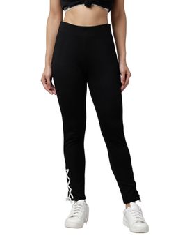 KASSUALLY - Women Black Solid Slim Fit Treggings