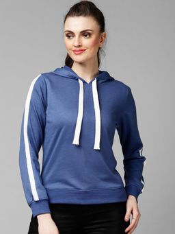 KASSUALLY - Women Blue Solid Sweatshirt