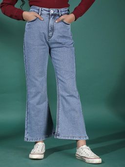 CRIMSOUNE CLUB - Girl's Blue Bootcut Jeans