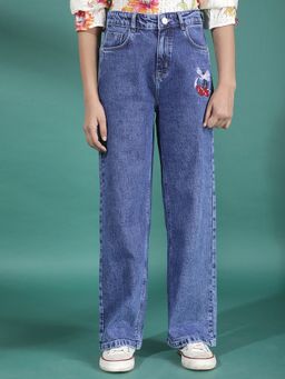 CRIMSOUNE CLUB - Girl's Blue Straight Jeans