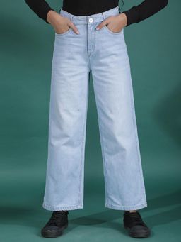 CRIMSOUNE CLUB - Girl's Blue Straight Jeans
