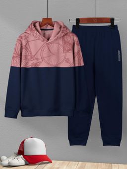 HELLCAT - Mauve Hoodie with Navy Blue Jogger (Set of 2)