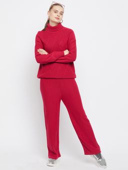 Club York - Pink Turtle Neck Top with Pant (Set of 2)