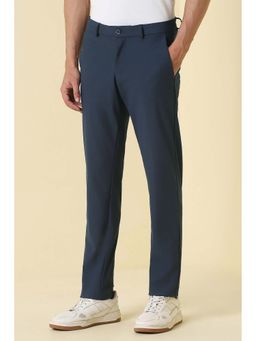 Allen Solly - Men Blue Textured Casual Trouser