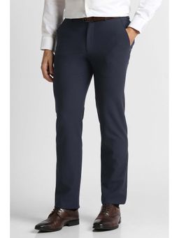 Van Heusen - Men Navy Blue Textured Trouser