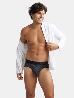 Jockey - IC29 Men Tactel Microfiber Elastane Printed Brief - Ebony Grey Prints