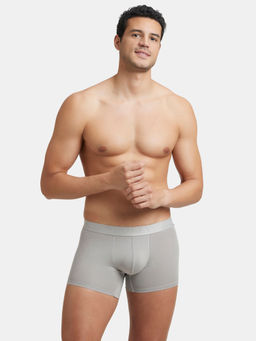 Jockey - IC25 Men Tencel Micro Modal Cotton Elastane Solid Trunk - Bright Light Grey