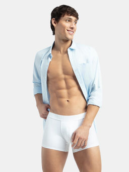 Jockey - IC32 Men Supima Cotton Elastane Stretch Solid Trunk - White