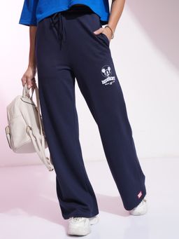 TOKYO TALKIES - Women's Navy Blue Varsity Mickey Track Pant