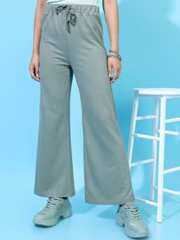 TOKYO TALKIES - Women's Light Green Bootcut Track Pant