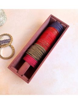 La Trove - Single Rod Premium Velvet Bangle Organizer Tray Big Pink