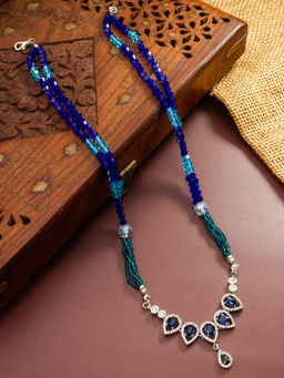 Aadita - Multi-Color Silver Toned Oxidised Plated Mala Necklace