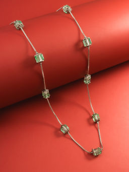 Aadita - Green Silver Pearl Necklace