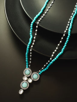 Aadita - Turquoise Pearl Beaded Necklace