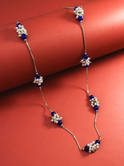 Aadita - Blue & White Pearl Beaded Necklace