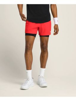 Wilson - Men Red Lined Training Shorts Sports Gym Running Activewear Shorts