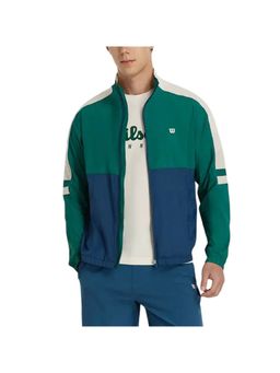 Wilson - Men Serve Up Club Green Colorblock Full Zip Sports Jacket