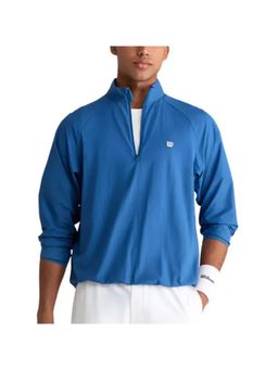 Wilson - Blue Men Player Half Zip Wind Shell Lightweight Sports Jacket