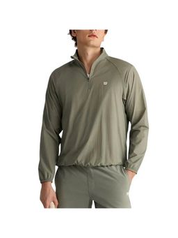 Wilson - Grey Men Player Half Zip Wind Shell Lightweight Sports Jacket