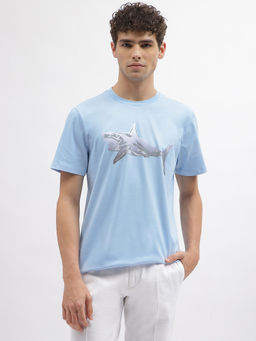 Antony Morato - Men Blue Printed Round Neck Short Sleeves T-Shirt