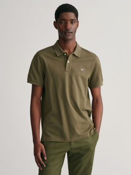 GANT - Men Olive Solid Polo T-Shirt