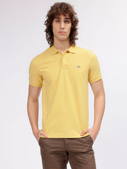 GANT - Men Yellow Solid Polo T-Shirt