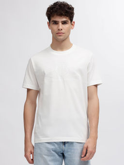 GANT - Men Off White Printed Round Neck Short Sleeves T-Shirt