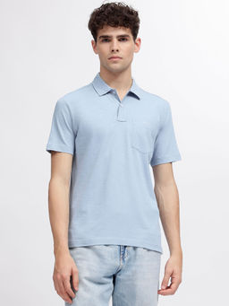 GANT - Men Blue Solid Polo T-Shirt