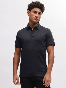 GANT - Men Black Solid Polo T-Shirt